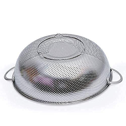 WROPZO Stainless Steel MicroPerforated Colander Kitchen Strainer Sieve with Handle Large 5 Quart Bowl Pasta Rice Fruit Vegetable Drainer - Image 4