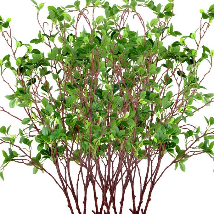 12 PACK 45 ARTIFICIAL FICUS STEMS FAUX GREEN REALISTIC OFFICE WEDDING DECOR