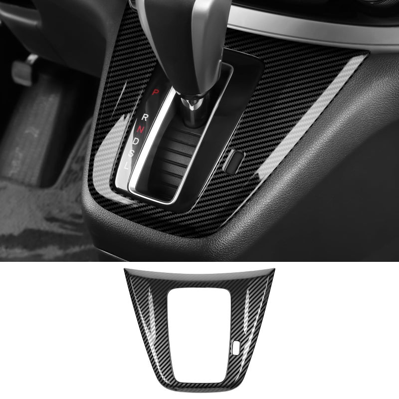 Bercicci Car Gear Shift Box Panel Cover for Honda CRV 2016 2015 2014 2013 2012 Accessories Stainless Steel Material Inner Frame Gear Shift Knob Cover Auto Interior Decoration Carbon Fiber
