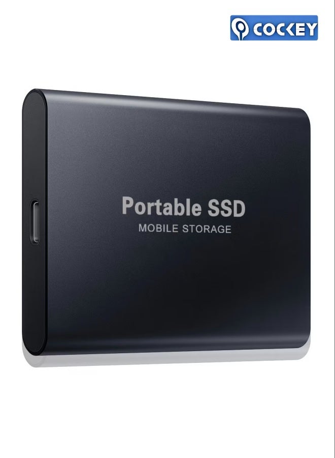 كوكي محرك أقراص ثابتة خارجي محمول بسعة تيرابايت ومحركات أقراص ثابتة صغيرة ومحركات أقراص خارجية ثابتة الحالة ومحرك أقراص النسخ الاحتياطي بالكمبيوتر ودعم نوع نقل تخزين البيانات للكمبيوتر المحمول بنظام التشغيل و (أسود - Image 1