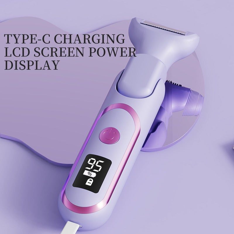 Digital Type-C Multifunctional Women's Hair Removal Device - Electric Shaver for Underarms, Private Area & Eyebrow Trimmer - Image 2