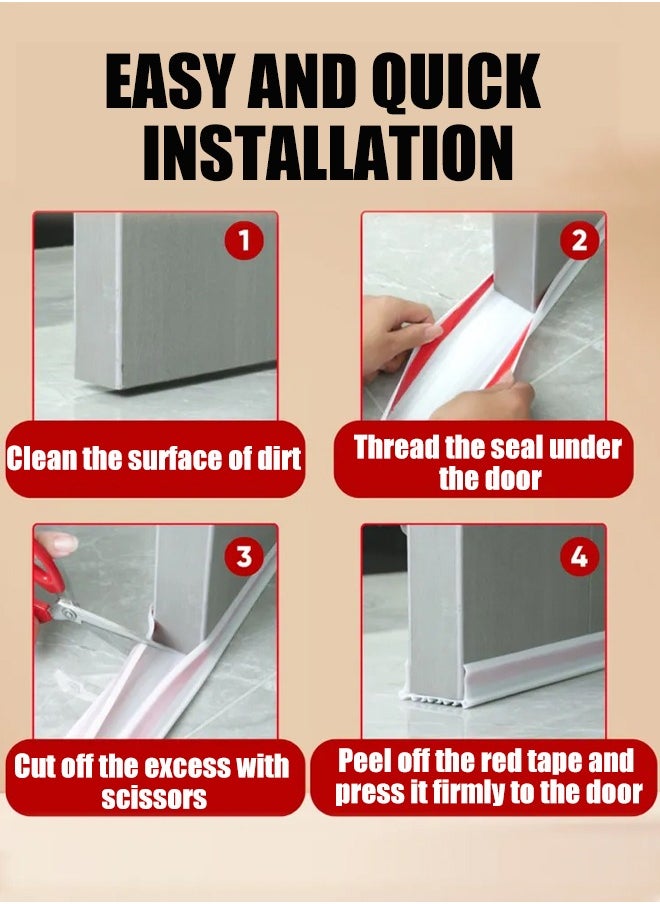 Under Door Draft Stopper,  Door Gap Sweep Seal Strip Bottom Exterior & Interior Weather Stripping Noise Blocker Door Draught Excluder, Under Door Draft Stopper Seals, Wind Breeze Noise Sound Light Dust Smell Insect Blocker for Door Window