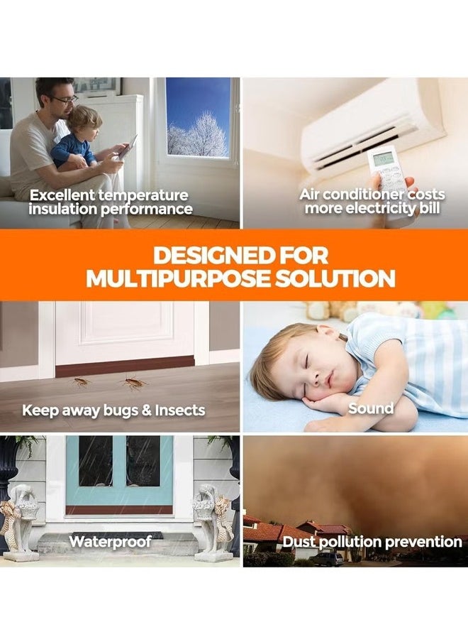 Under Door Draft Stopper,  Door Gap Sweep Seal Strip Bottom Exterior & Interior Weather Stripping Noise Blocker Door Draught Excluder, Under Door Draft Stopper Seals, Wind Breeze Noise Sound Light Dust Smell Insect Blocker for Door Window