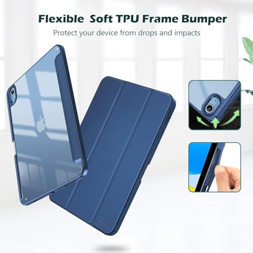 MOCA Case for iPad (A16) 11th Generation 11 Inch 2025 10th Generation Case 2022, iPad 10.9 Inch Cover with Clear Transparent Back and TPU Shockproof Frame Cover - Navy - Image 4