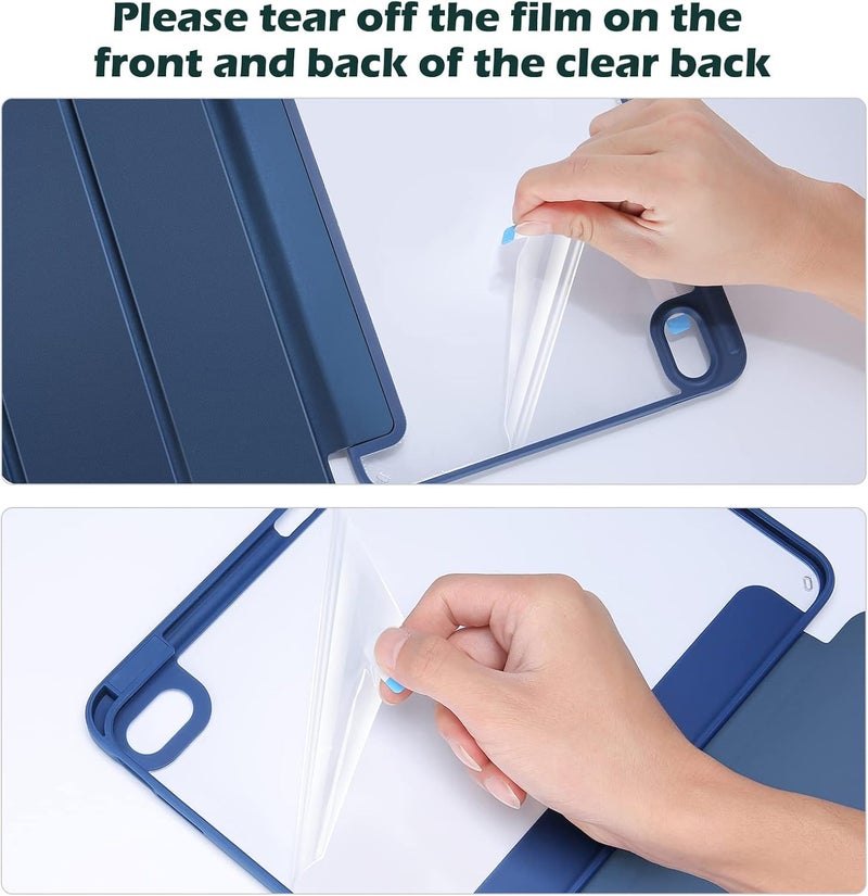 MOCA Case for iPad (A16) 11th Generation 11 Inch 2025 10th Generation Case 2022, iPad 10.9 Inch Cover with Clear Transparent Back and TPU Shockproof Frame Cover - Navy - Image 5