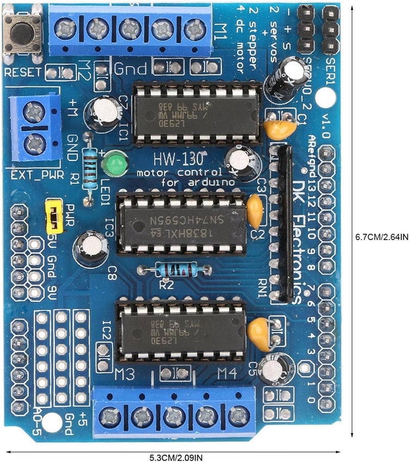 LiebeWH Motor Drive Expansion Board, L293D, DC Motors, High Voltage 36V, Ideal for Robotics & Electronics Projects - Image 4