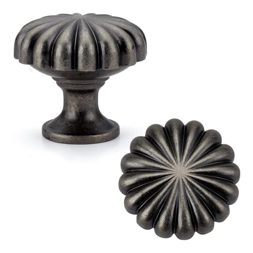 Ravinte Decor 10 Pack Cabinet Knobs Zinc Alloy Drawer Knobs Hardware for Kitchen Cabinets Dresser and Wardrobe Doors Vintage Dresser Drawer Pulls Antique Nickel - Image 1