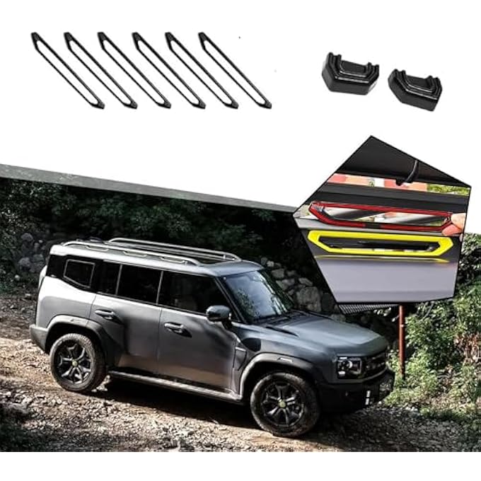 ROOF TRAVEL RACK LUGGAGE TRIM FRAME, FRONT BUMPER HOOK COVER, COMPATIBLE WITH JETOUR T2 2023, 2024 (MATTE BLACK) - Image 1