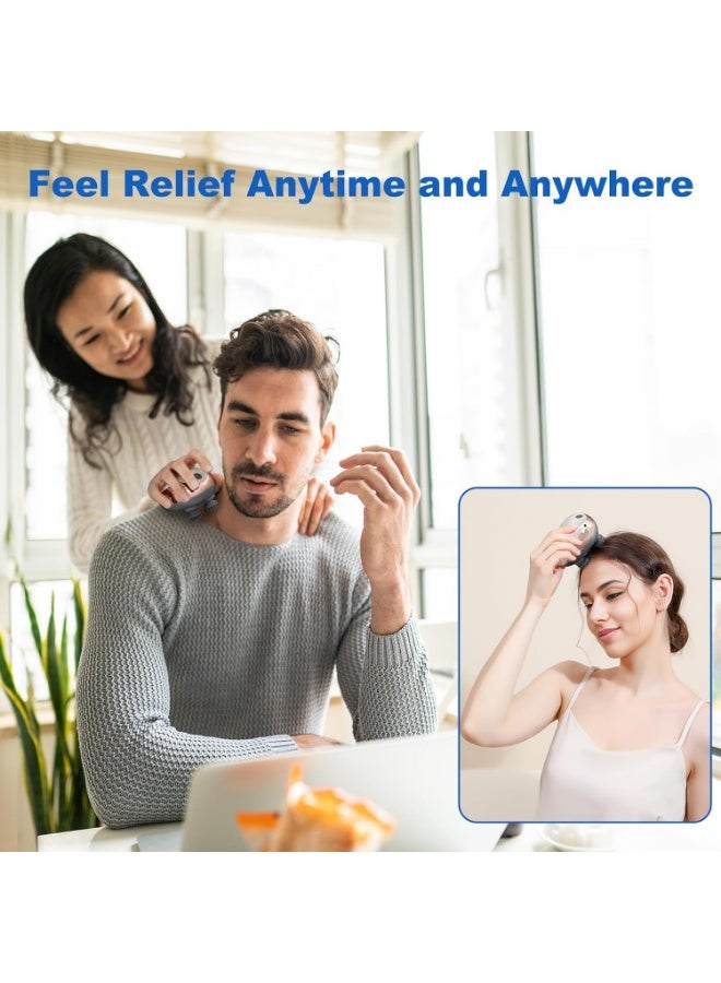 Electric Cordless Hair Scalp Massager with Kneading with 4 Heads 96 Nodes, Handheld Portable Head Massager for Hair Growth, Deep Relaxation & Clean,Ideal Gifts for Women, Men, Pets - Image 5