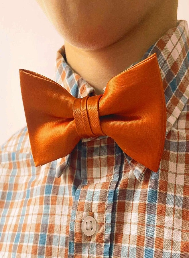 tiemart Boys' Premium Bow Tie (Burnt Orange) - Image 3