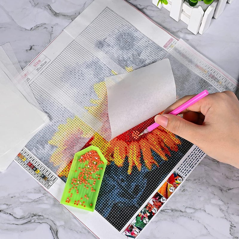 Calsoling 300 Pieces Diamond Painting Release Paper 15 x 15 cm and 15 x 10 cm Double-Sided Non-Stick Cover Replacement 5D Diamond Painting Accessories Tool for Adult Kids - Image 2