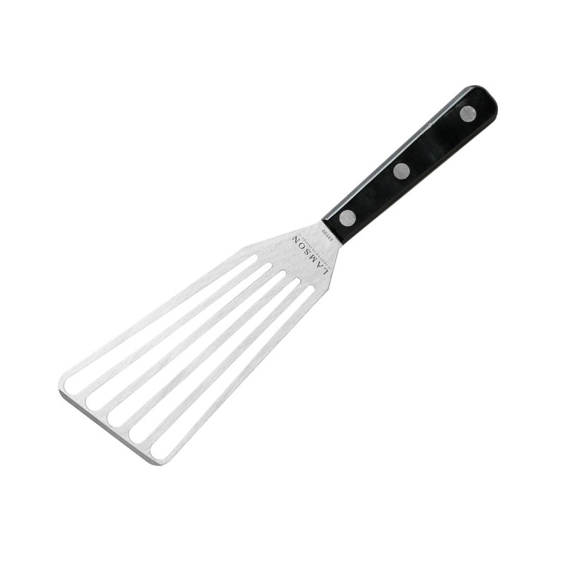 Lamson 4 x 9 Chefs Slotted Turner with Noir Ultra Durable Handle  Right Hand