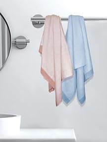 Athom Living Astar Cotton Bath Towel Soft Absorbent Lightweight 75 x 150 cm Ideal for Home and Travel Pack of 2 - Image 2
