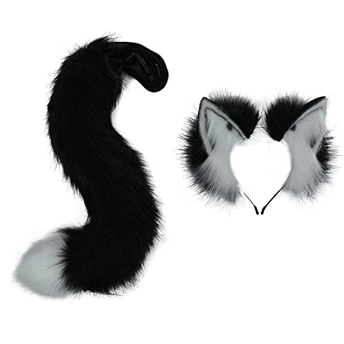 VIGVAN Animal Cosplay Ears and Tail - Wolf, Fox, Cat, Raccoon (Pink) - Image 4