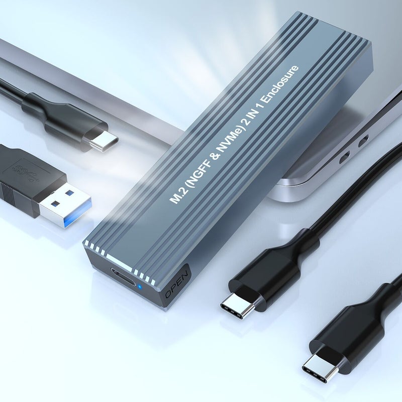Dual Protocol M.2 Hard Disk Box 10Gbps Nvme/Sata 2-In -1 Solid State Mobile Hard Disk Box Factory - Image 1