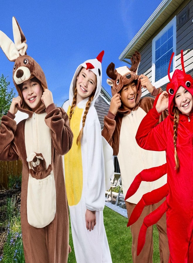 Rubies Chicken Comfywear Hooded Jumpsuit for Kids, Unisex L/XL - Image 5