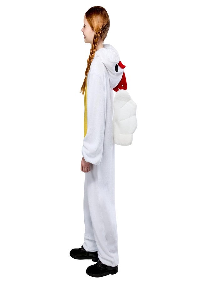 Rubies Chicken Comfywear Hooded Jumpsuit for Kids, Unisex L/XL - Image 2