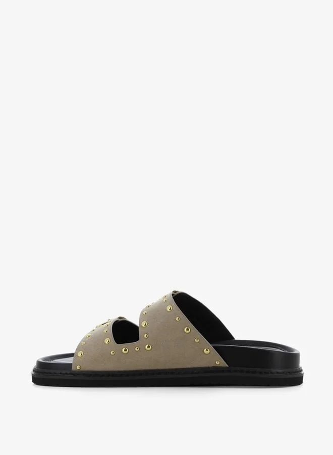 اس جي Women's Stud Embellished Slip-On Sandals with Buckles