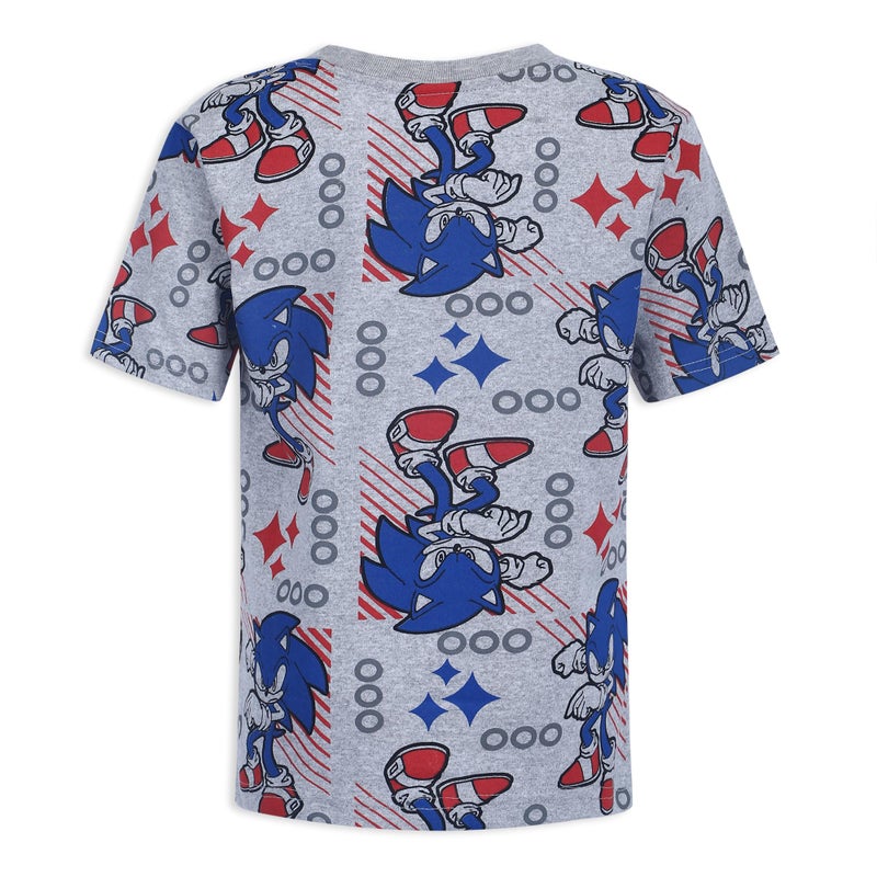 SEGA Sonic The Hedgehog Boys 2 Pack Short Sleeve T-Shirts for Little and Big Kids Black/Grey - Image 3
