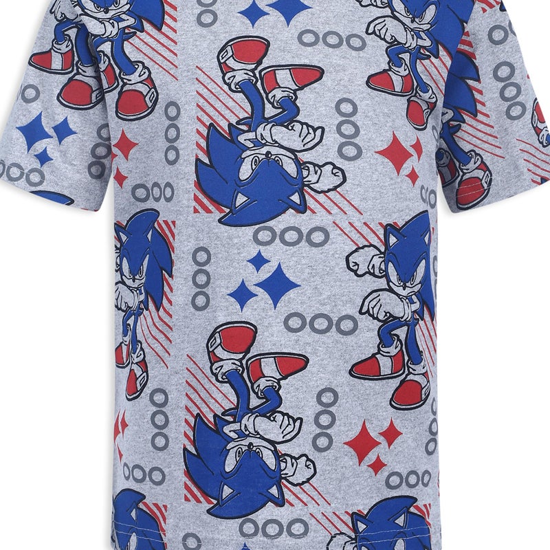 SEGA Sonic The Hedgehog Boys 2 Pack Short Sleeve T-Shirts for Little and Big Kids Black/Grey - Image 4