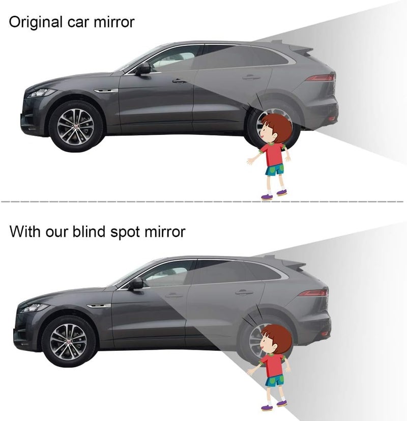 POMFW Blind Spot Mirror, 2 inch Rearview Convex Side Mirrors for Cars SUV Truck Van Stick on 3M Adhesive, Rear View HD Glass Frameless Sway Rotate adjustable Wide Angle 2PCS (Round) - Image 3