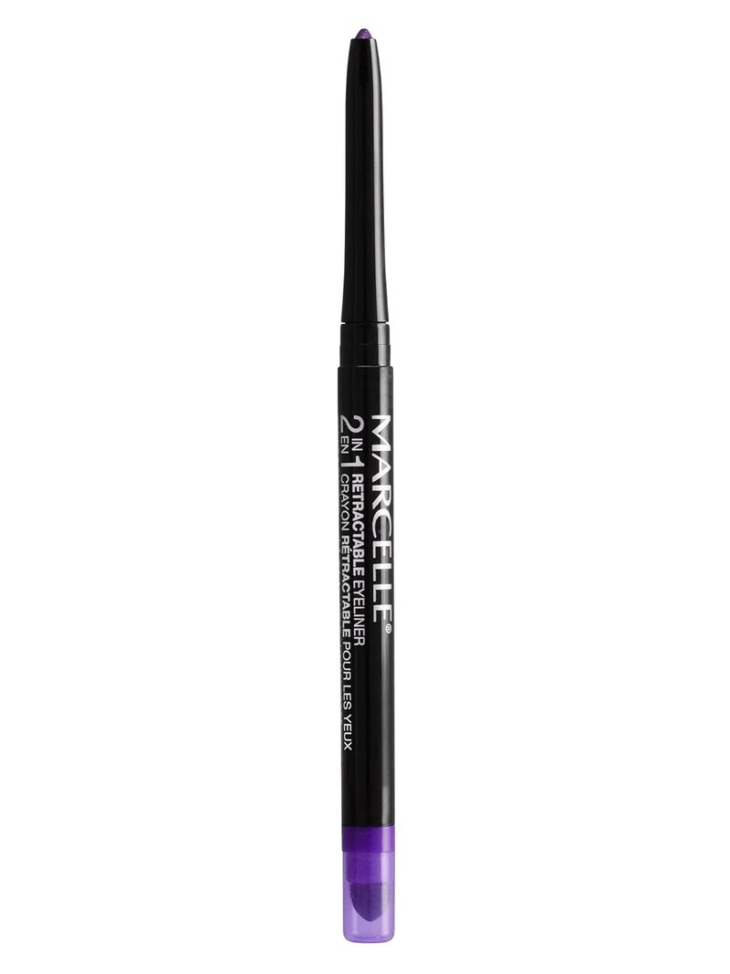 Marcelle 2-in-1 Retractable Eyeliner, Purpurite, Waterproof, Easy-To-Smudge, Smokey Eye, Long-Lasting 12h, Fragrance-Free, Hypoallergenic, Cruelty-Free, 0.31 g