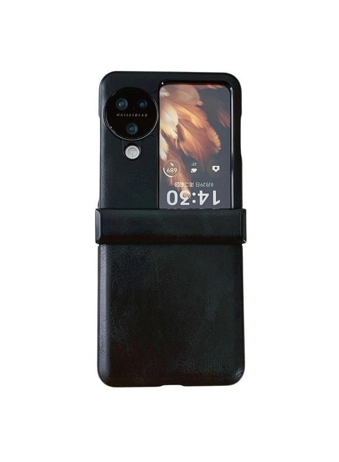 اس-توب جراب هاتف OPPO Find N3 Flip Crazy Horse Texture Hinge واقي مضاد للصدمات - Image 1