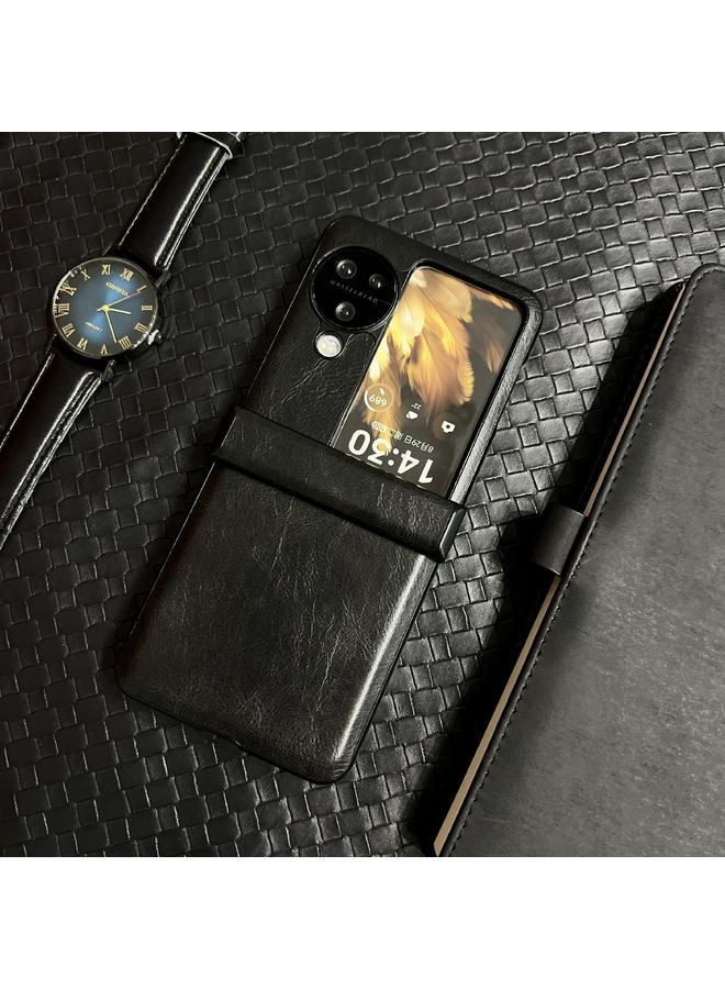 اس-توب جراب هاتف OPPO Find N3 Flip Crazy Horse Texture Hinge واقي مضاد للصدمات - Image 2