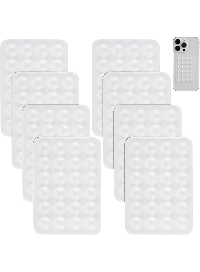Green Tiger 8 Pack Suction Cup Phone Case Mount Double-Sided, Silicon Sticky Phone Stand, Non Slip Suction Cup Phone Mount for Selfies and Tiktok Videos Sticky Phone Grip - Image 1