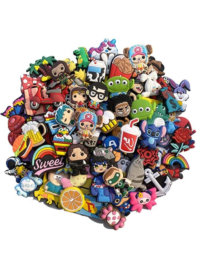Random 50 Pieces 1/Set Fashion Cute Fun Cartoon Character Buckle Use for Wristbands Bracelets Crocs Shoes Decorations - Image 2
