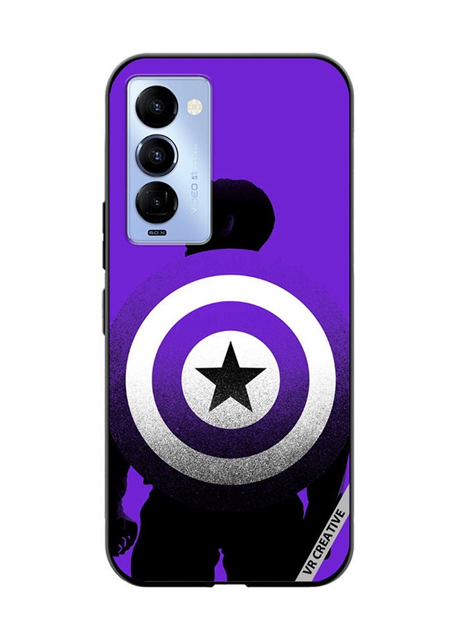 VR CREATIVE Protective Case Cover For Tecno Camon 18/18 P Purple Captain America Design Multicolour - Image 1