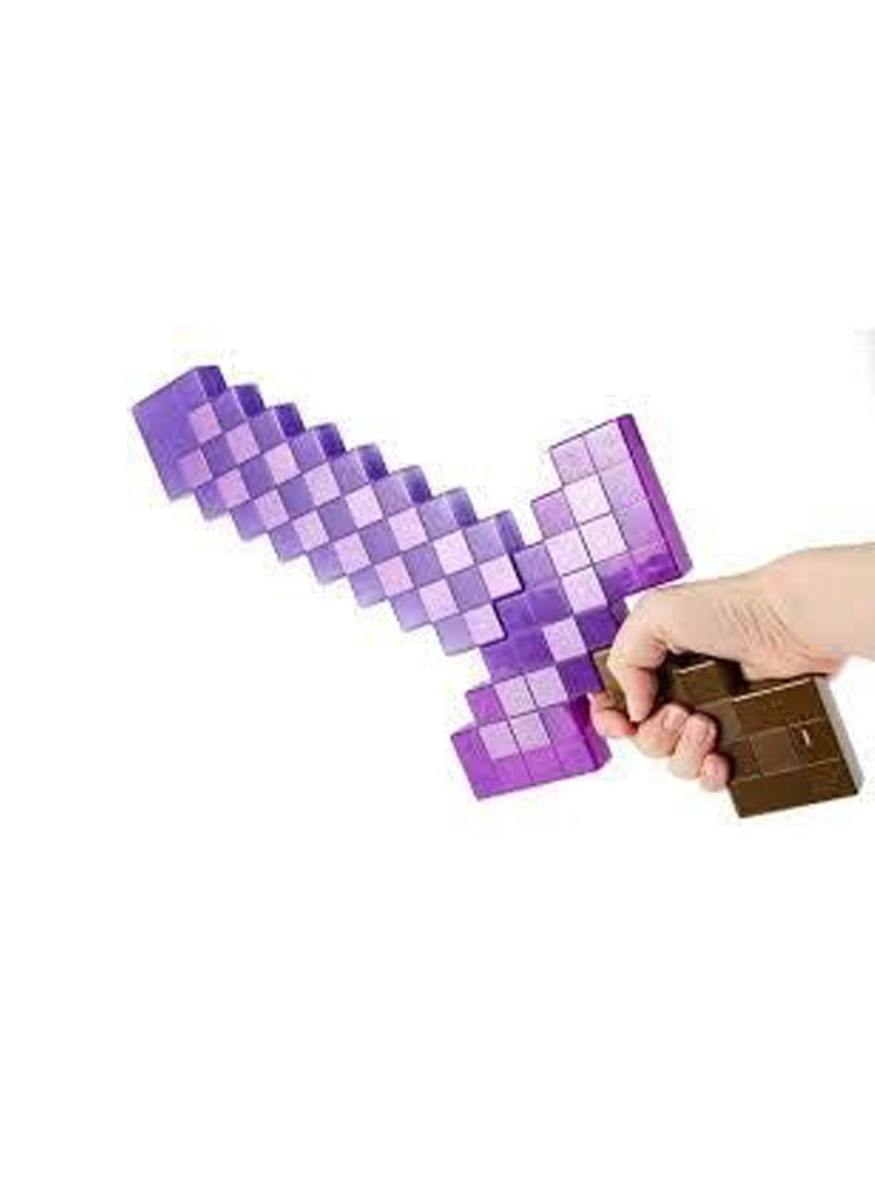 general My World Toy Sword Pickaxe 2 in 1 Deformed Weapon Model (Purple) - Image 2