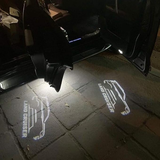 ريحني قطعتان من مصابيح الترحيب بباب السيارة، شعار ليزر بروجكتور LED، أضواء ظل شبحية لسيارة تويوتا لاند كروزر 200 Lc200 موديلات 2010-2019، ملحقات - Image 1