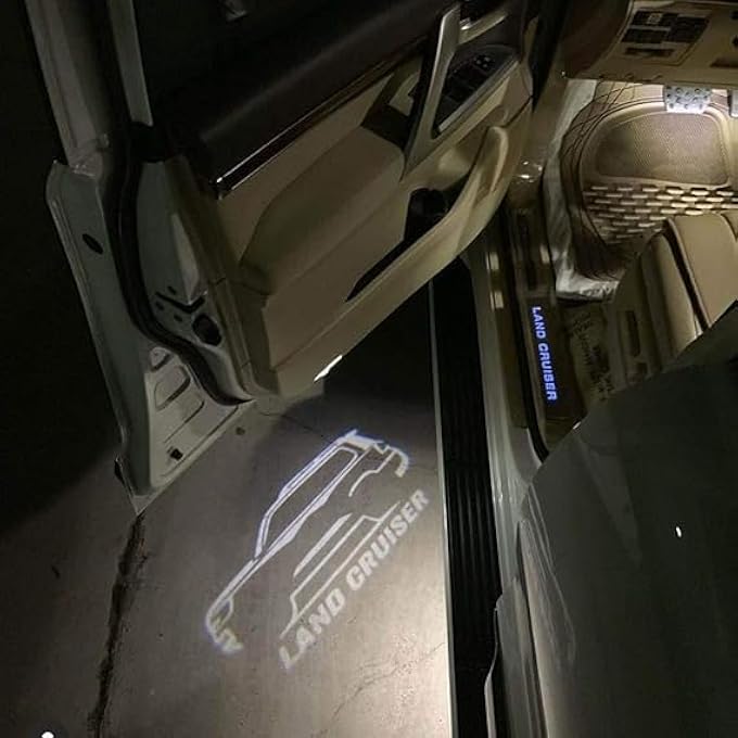 ريحني قطعتان من مصابيح الترحيب بباب السيارة، شعار ليزر بروجكتور LED، أضواء ظل شبحية لسيارة تويوتا لاند كروزر 200 Lc200 موديلات 2010-2019، ملحقات - Image 4