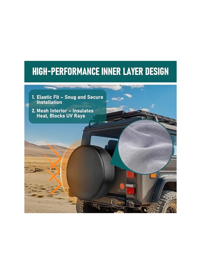 S-TOP 26-27 inch Spare Tire Cover, Universal Fit for Jeep, Trailer, RV, SUV, Truck,Tough Tire Wheel Soft Cover Diameter 26" - 27", Camper Wheel, Weatherproof Tire Protectors (Black) - Image 1