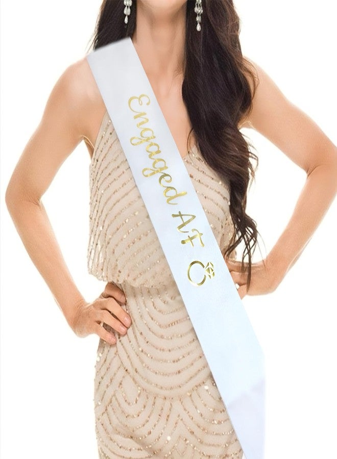 Luwigs Engaged AF Sash with Gold Lettering Wedding Party Bachelorette Engagement Party Bridal Shower Party Favors Decorations Supplies (White) - Image 5