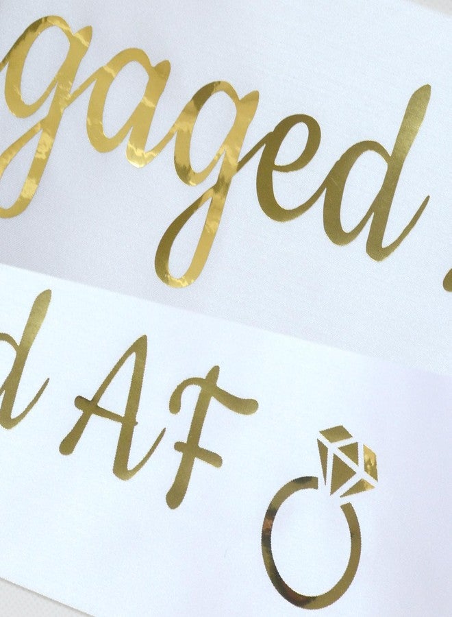 Luwigs Engaged AF Sash with Gold Lettering Wedding Party Bachelorette Engagement Party Bridal Shower Party Favors Decorations Supplies (White) - Image 4