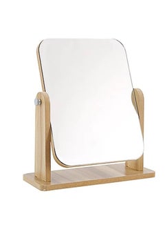 Generic Vanity Mirror, 360° Rotating Make-up Mirror, Portable Wooden Make-up Mirror, Suitable for Offices, Homes, Dormitories  - Image 1