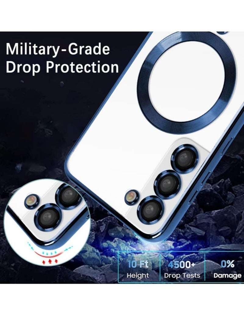 Raxoom Magnetic Clear Case for Samsung Galaxy S23 with Camera Lens Protector Magsafe Compatible Electroplated Soft TPU Shockproof Anti-Scratch Phone Case - Image 4