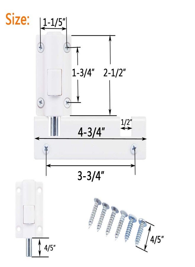 HauSun Patio Sliding Door Security Foot Lock Kick Lock, Fits on Top Rail-Childproof patio Door guardian-or Bottom Rail-Foot Operated-Keep Your Family Safe and Secure(1 Pack,White) - Image 3