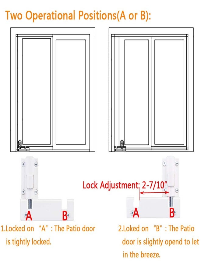 HauSun Patio Sliding Door Security Foot Lock Kick Lock, Fits on Top Rail-Childproof patio Door guardian-or Bottom Rail-Foot Operated-Keep Your Family Safe and Secure(1 Pack,White) - Image 2