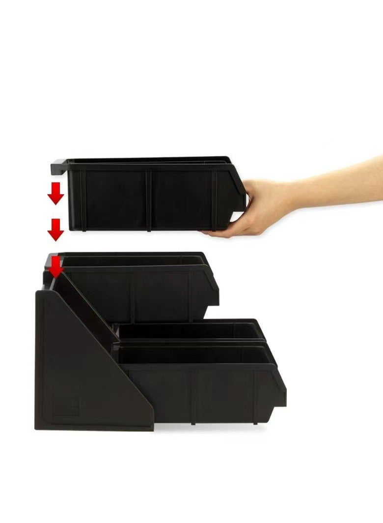 Beauenty Coffee Sleeve Storage Dispenser, Black Large Capacity Cup Lid Organizer with 2, 3 or 4 Compartments Reusable Food Grade Plastic Portable Detachable Straws Holder for Coffee Bar(4 Compartments) - Image 3