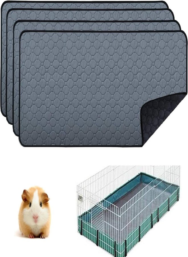 pequano 4 Pack Guinea Pig Cage Liners - Washable Guinea Pig Pee Pads, Waterproof Reusable & Anti Slip Guinea Pig Bedding Fast and Super Absorbent Pee Pad for Small Animals Rabbit Hamster Rat - Image 1