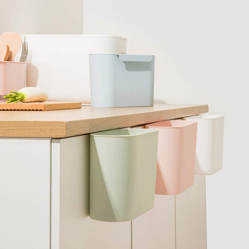 woobles Kitchen Cabinet Car Trash Bin Hanging Trash Can Garbage Basket: Kitchen Hanging Waste Bin Deskside Rubbish Can Under Sink Cabinet Trash Bucket for Kitchen Bathroom Green Recycle Bin Green - Image 2