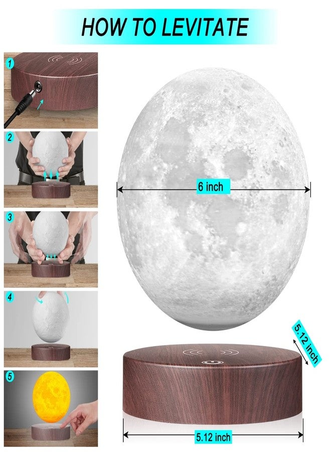VGAzer Magnetic Levitating Moon Lamp Night Light Floating and Spinning in Air Freely with LED Lights for Home,Office Decor,Unique Holiday Gifts,Night Light - Image 3