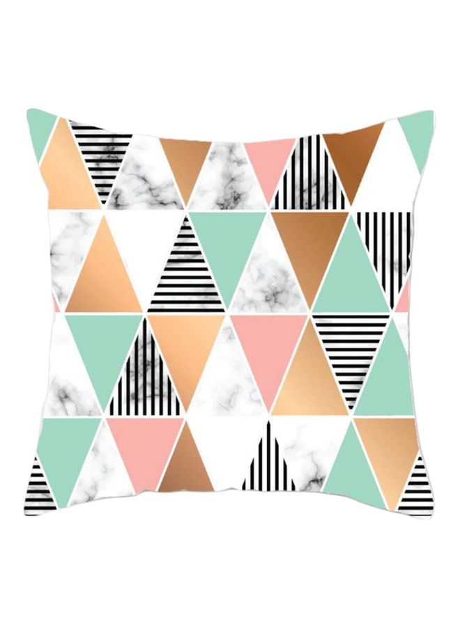 NIBEMINENT Geometric Pattern Cushion Cover Black/White/Pink 45x45cm