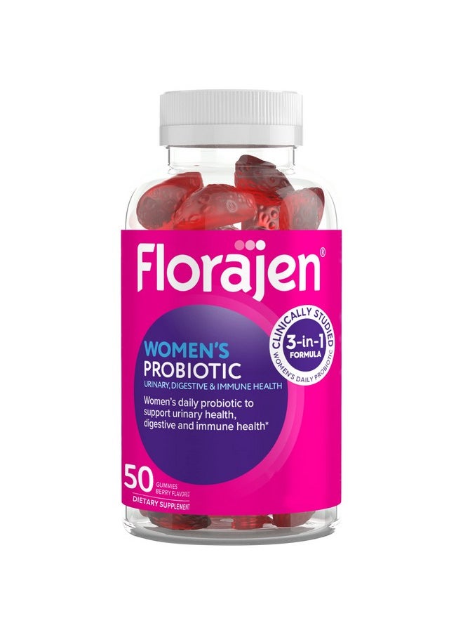 Florajen - Women'S Probiotics Gummies Immune Support Supplement For Urinary And Digestive Health 50 Count - Image 1