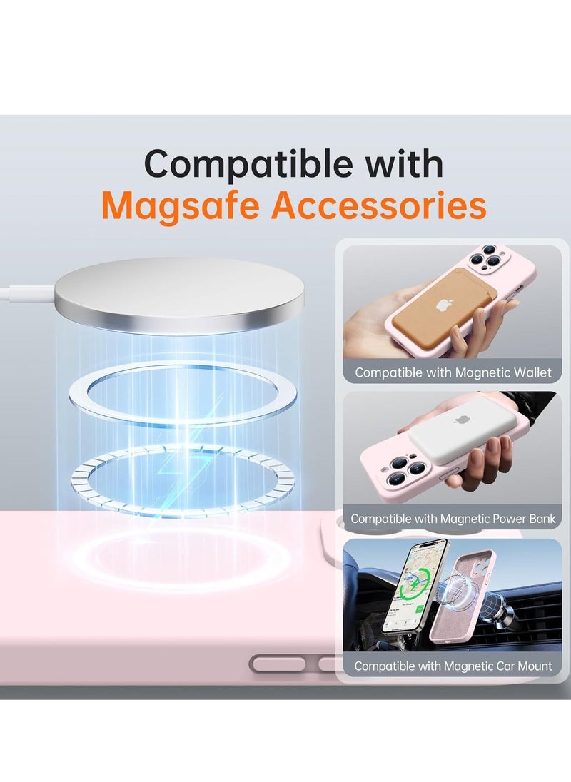 Raxoom iPhone 16 Pro Max Case with 2 Screen Protectors - MagSafe Compatible, Upgraded Camera Protection, Liquid Silicone Protective Case (6.9”) - Elegant Pink - Image 2