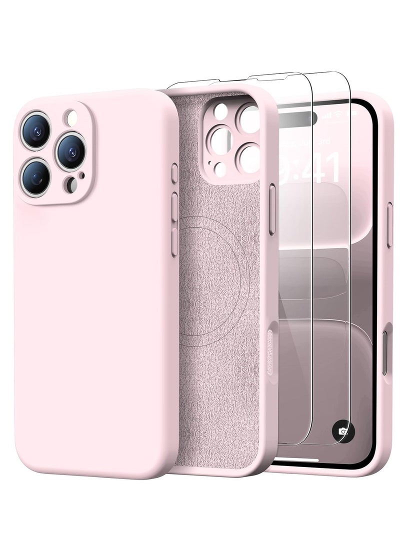 Raxoom iPhone 16 Pro Max Case with 2 Screen Protectors - MagSafe Compatible, Upgraded Camera Protection, Liquid Silicone Protective Case (6.9”) - Elegant Pink - Image 1