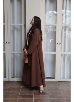 Jimmy Le Bond Textured Waves Abaya with Matching Scarf – Premium Modest Wear (Brown)  - Image 5